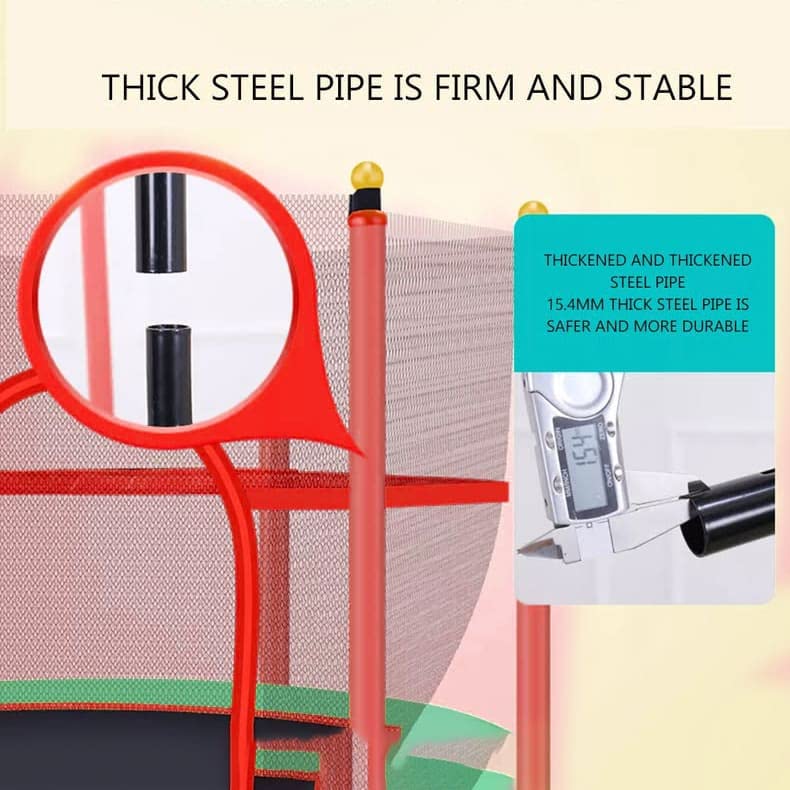 Image of StarAndDAisy 1.4 Meter Kids Trampoline with Safety Enclosure Net,Indoor&Outdoor Trampoline for Kids, Mini Round Bounce Jumper 4.5 Foot,Great Kids Gift-(Red Economy)