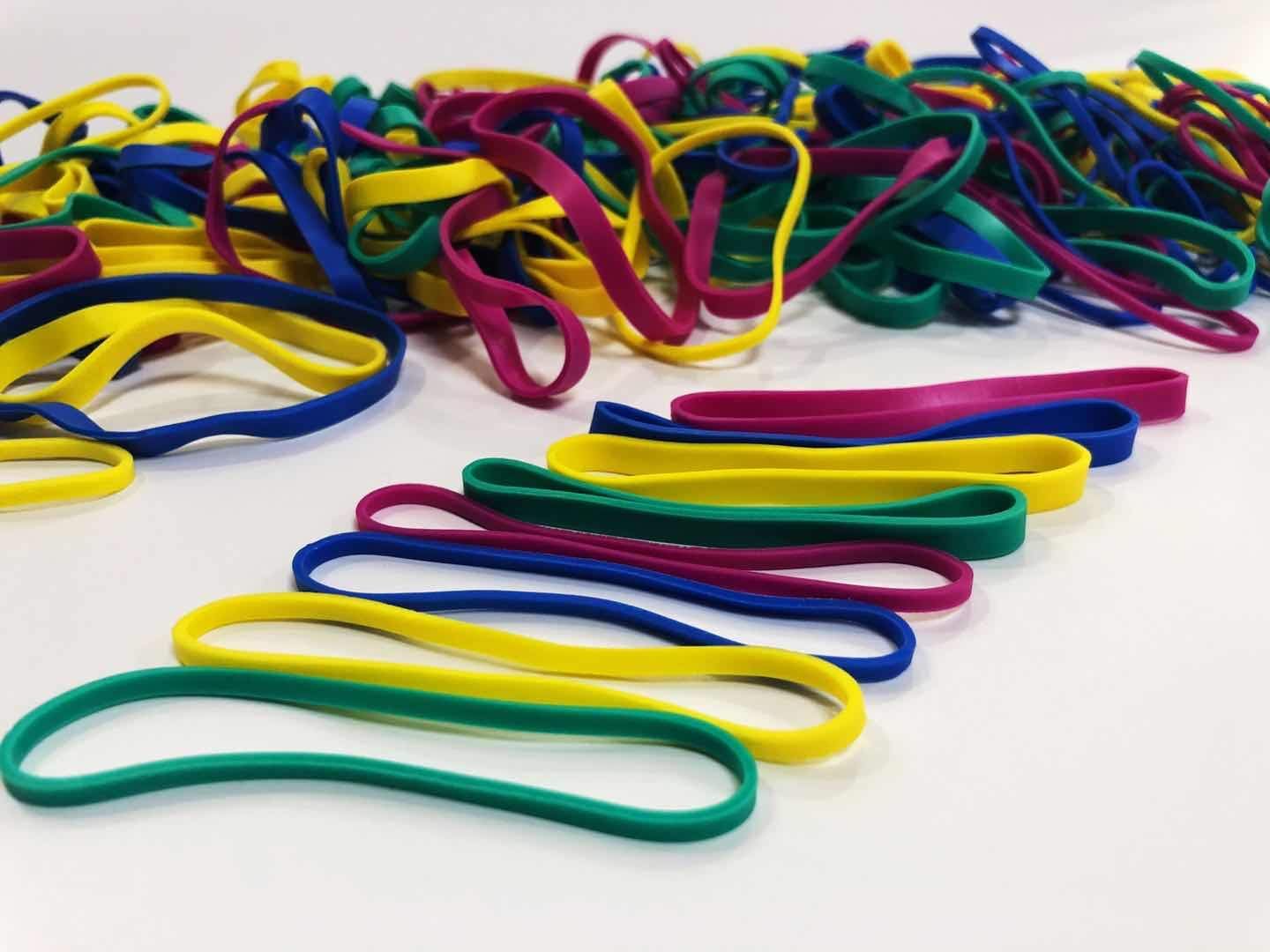 Rubber Bands Assorted Dimensions(64 & 33), 1/4 lb, Colorful Non Latex Rubber Band