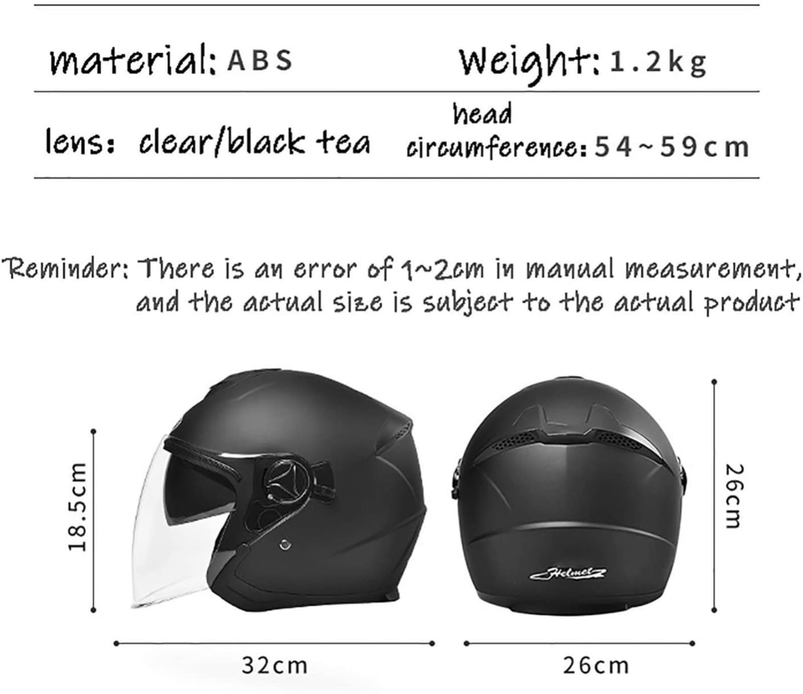 Casco Da Moto Bluetooth Con Microfono Integrato, Casco Aperto ECE Unisex Per Adulti, 3/4, Per Ciclomotore E Scooter B1,54-59cm