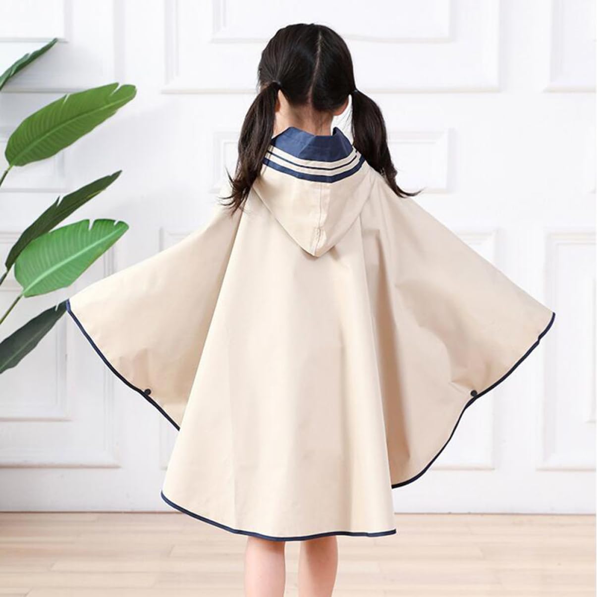 ropa de lluvia para niñas traje de lluvia capa impermeable abrigo pantalones impermeables poncho Poncho con capucha para Navy