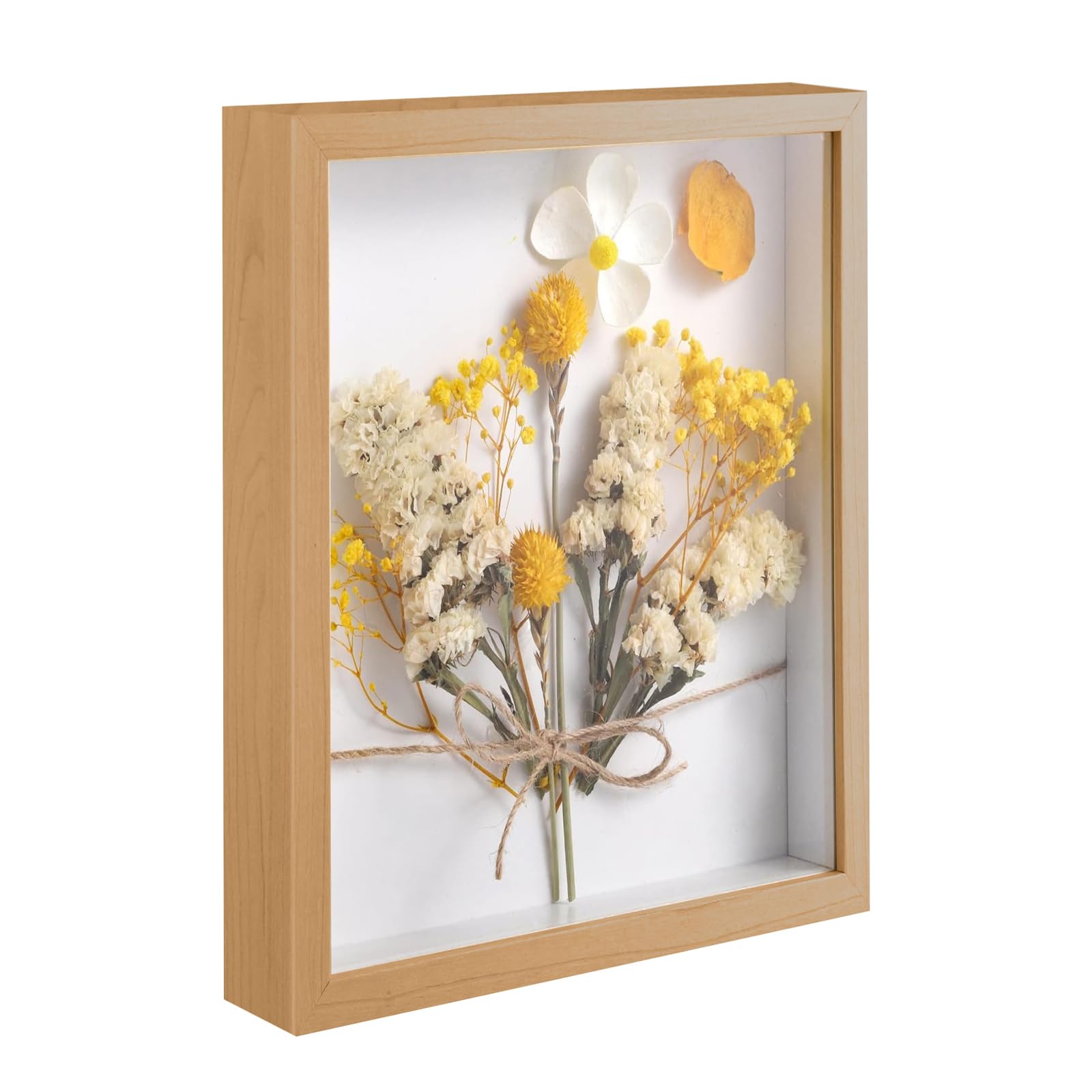 Cornice Portafoto 3D Da Riempire - 25x30 Cm, Bianco, Per Medaglie, Fiori E Ricordi, Vetro Frontale - Foto 11