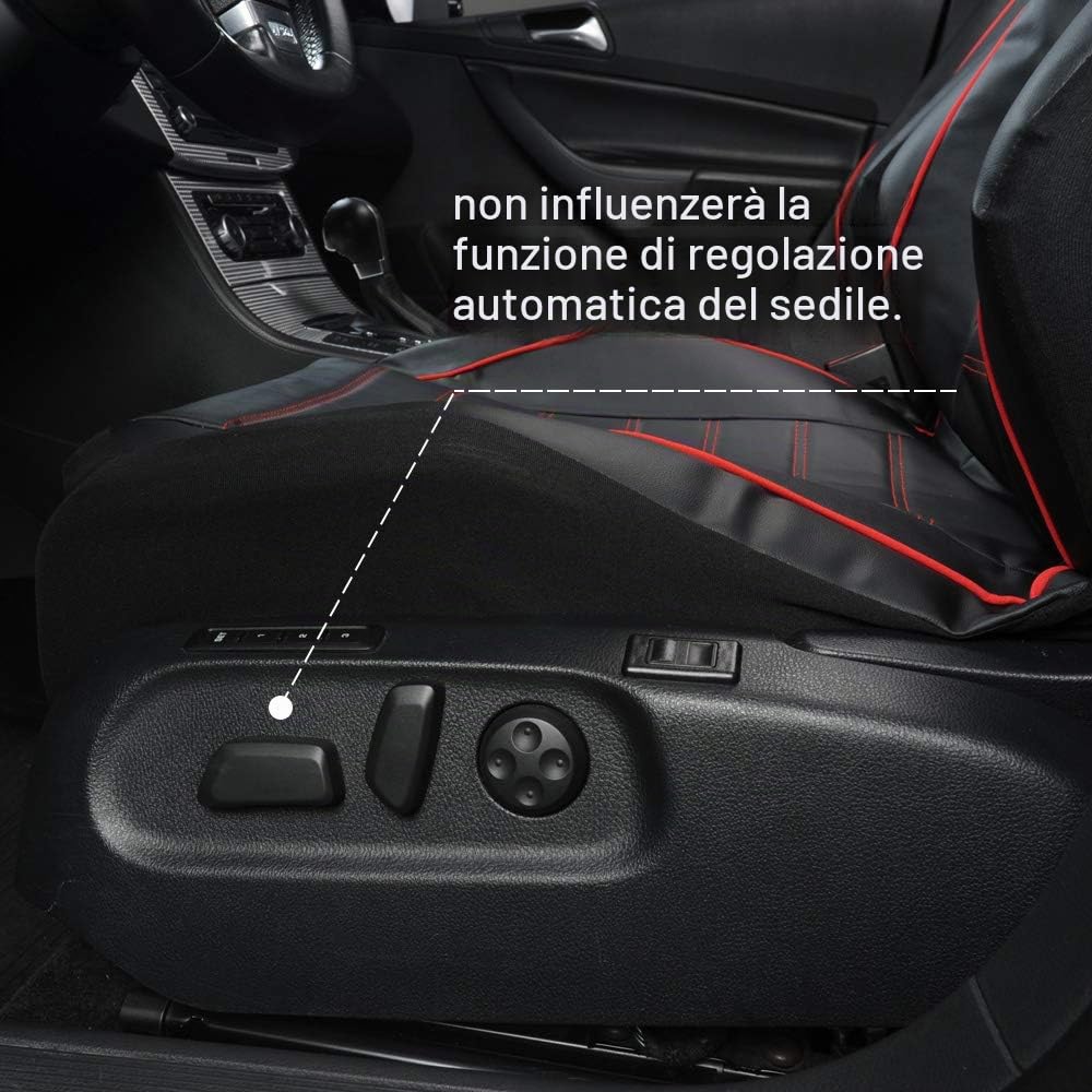 AUTOYOUTH Coprisedili Anteriori Auto Universali Pelle PU | Compatibile con Airbag Laterale | Set Copri-Sedile Universale per Guidatore e Passeggero, (Nero/Grigio