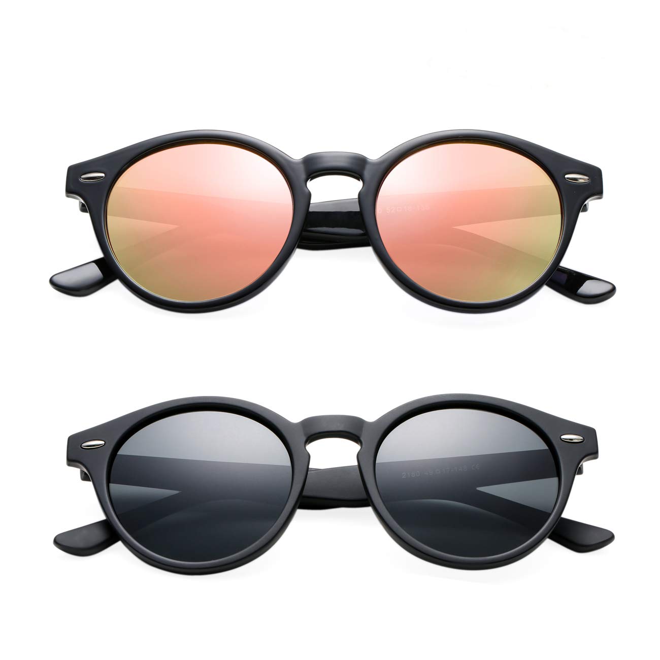 Buy BOURYO Vintage Round Polarized Sunglasses for Women Men Horn Rimmed