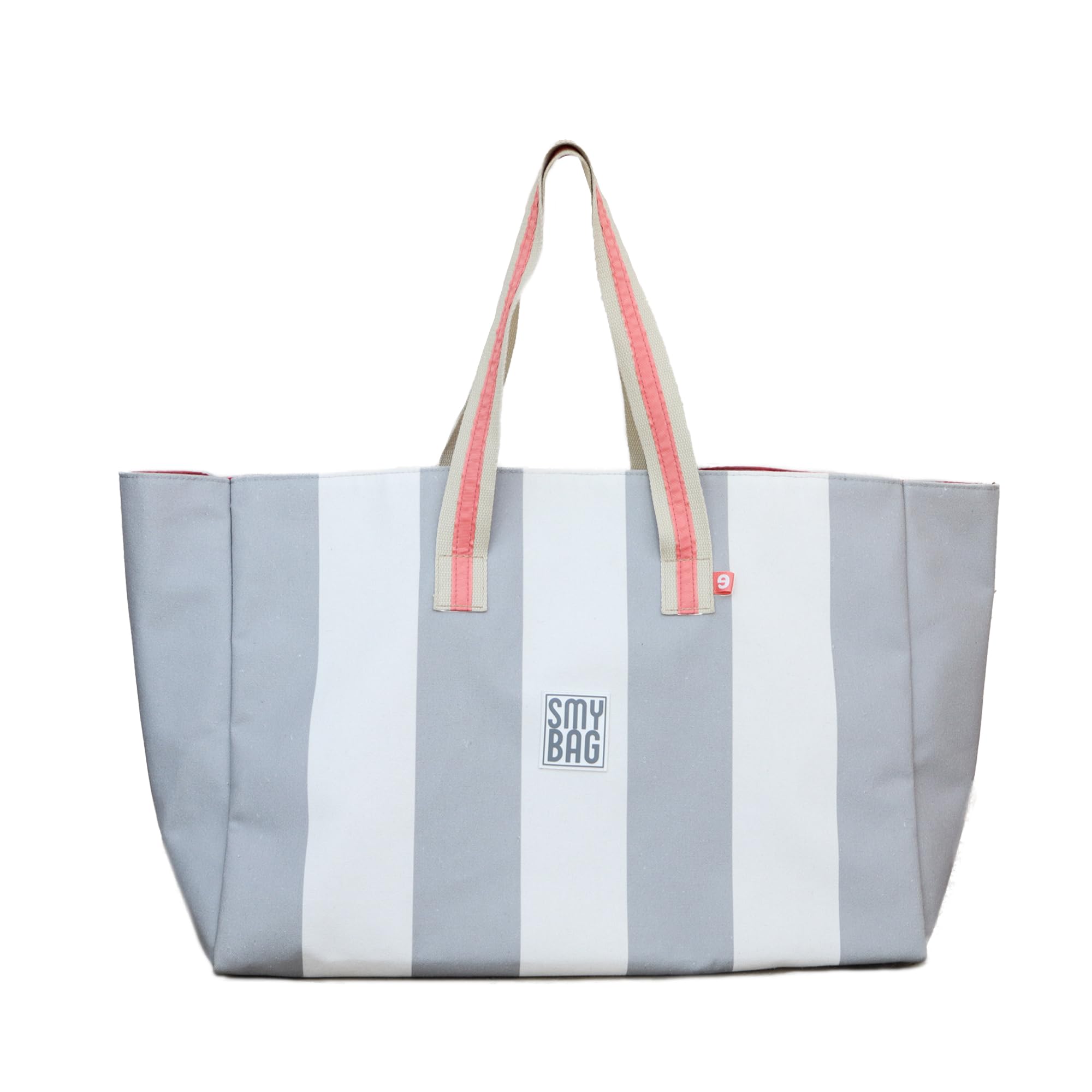 Ponette Bolsa de Playa Mujer XXL Grande de Rayas con Asas y Cintas para Cierre, Forro a Tono, Bolsillo Interior, Playa, Piscina, Tote, Marca Española