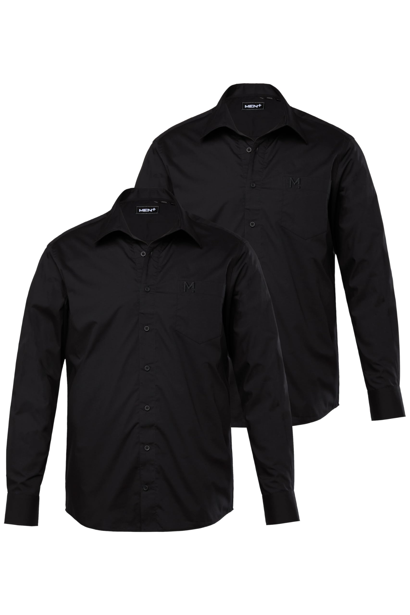 Men Plus Herren große Größen Übergrößen Menswear L-8XL Businesshemd, Langarm, 2er-Pack, Variokragen, Comfort Fit, Easy Care 837976