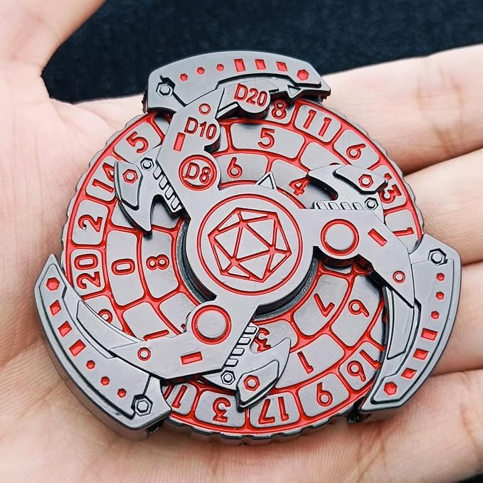 7-in-1 Spinner DND Dice Set With Gift Case, Spin The Metal Compass Dice for Role Playing Table Game Gifts (Red)