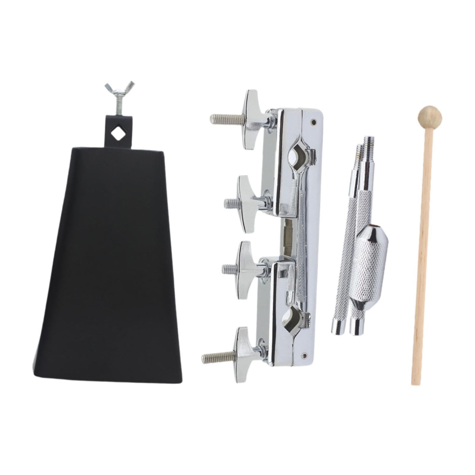 Oshhni Campanaccio con Morsetto Supporto per campanaccio Accessorio in Metallo Attacco per Pedale per Batteria Regolabile per Batteria Supporto per, B Set