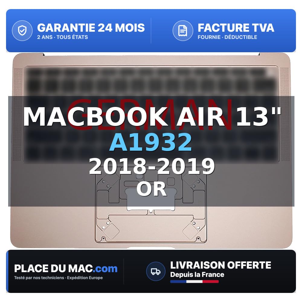 reboot - Cover Superior Tastiera Tedesca (A1932) Oro Compatibile con Mac Book Air 13 2018-2019 Compatibile per Apple - Grado B