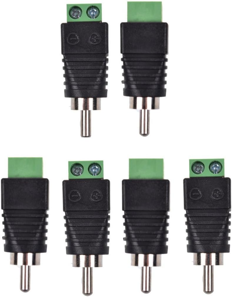 6Pack RCA Male Plug to AV Screw Terminal Adapter Nepal Ubuy