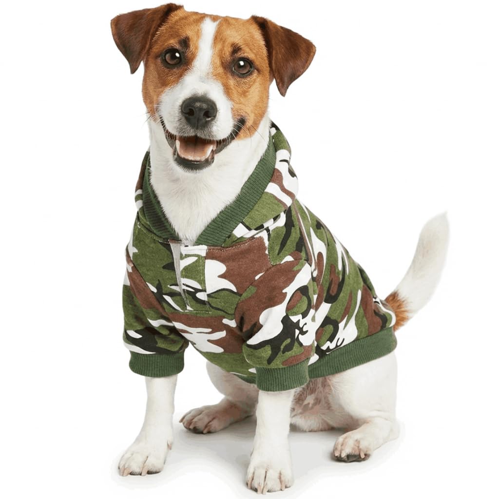 DroolingDog Small Dogs Shirts Boy Camo Puppy Clothes Boys Dog Shirt Camo Outfits for Dogs Camouflage Costume Dog Camouflage Hoodie Yorkie Clothes for
