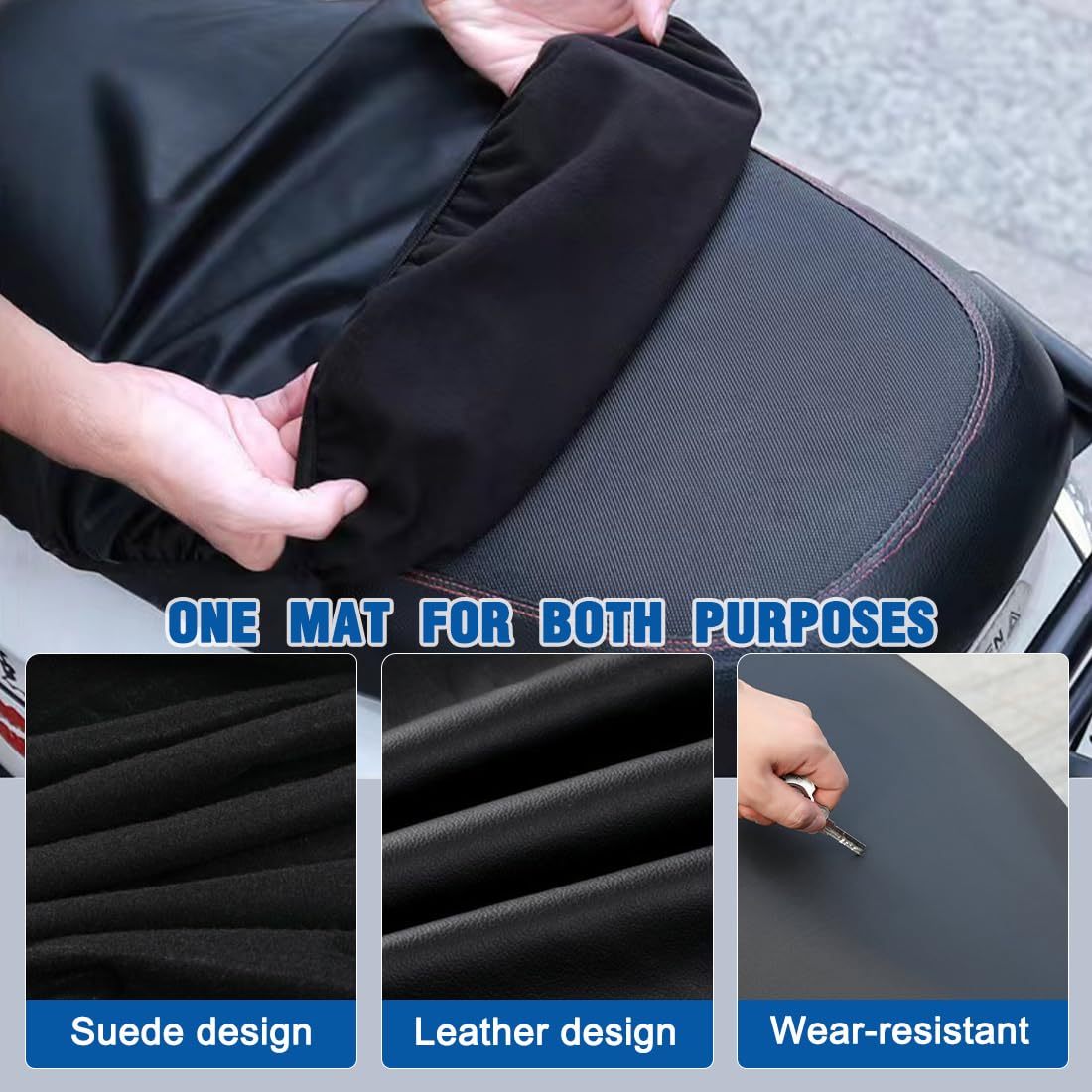 Housse De Selle Moto Imperméable Taille M Pour Sièges De 52 à 62 Cm | Antidérapante Et Anti-rayures, Résistante à L'usure, Élastique, Respirante, Protection Contre La Pluie Et Le Soleil