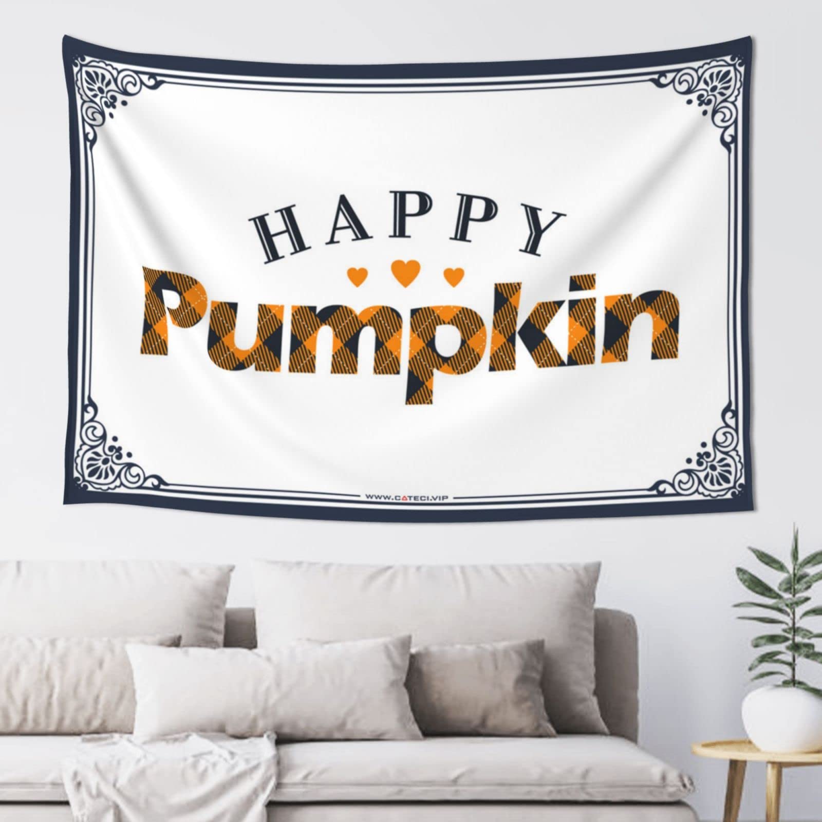 Dsocuiubos Stuff for Your Room Happy Pumpkin Tapestry 2 Aesthetic Room Decor Beer Decorations for Man Cave (Size : 100X150CM)