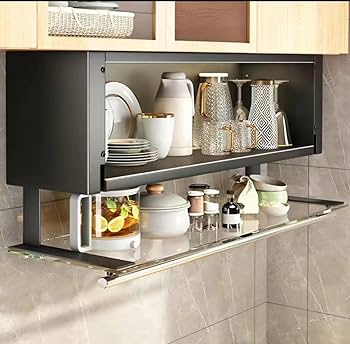 Amazon｜キッチン多機能調味料収納棚折りたたみ収納棚ドロップダウン式