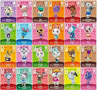 24pcs NFC Game Cards Tag for ACNH Animal Crossing New Horizons Villager Switch/Lite/Wii U with 1 Crystal Case