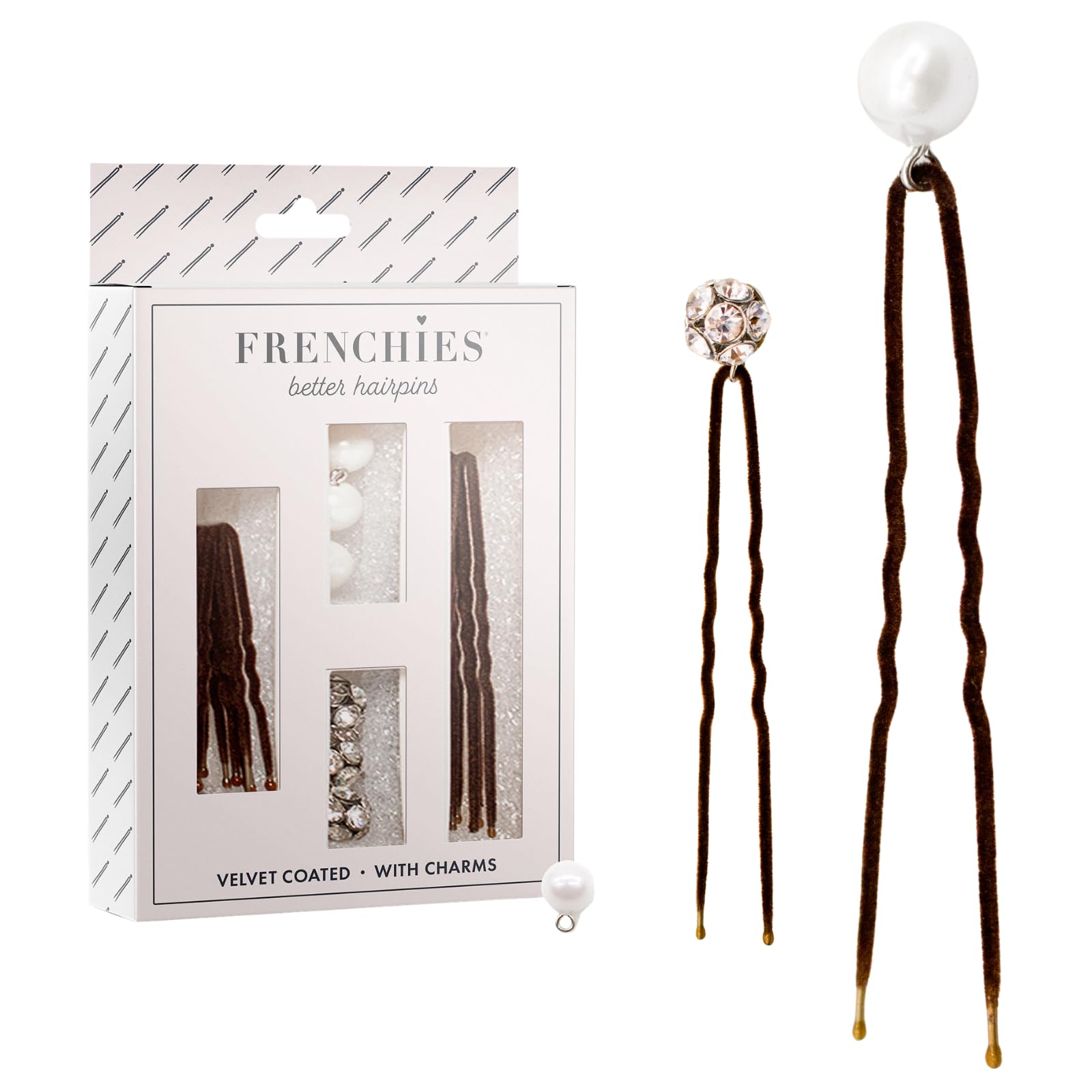 Amazon.com : Frenchies Velvet-Coated French Hair Pins with Pearls