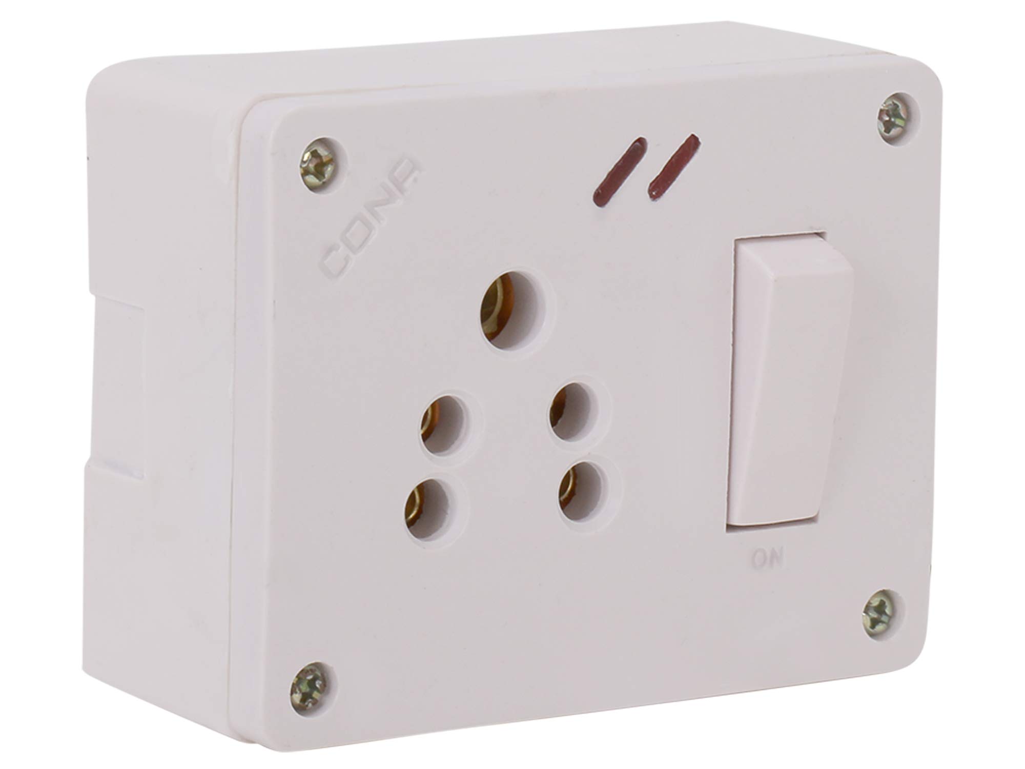 CONAGold Series 2211 Super 4in1 Combine 6A with Junction Box and Indicator-Milky White|Electric J.Box Socket 4 in 1 with Indicator
