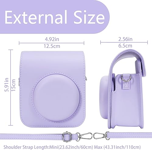 Miniatura 5 de Aenllosi Funda protectora de piel sintética para Fujifilm Instax Mini 1211 Funda de viaje para cámara de película instantánea, con bolsillo y correa