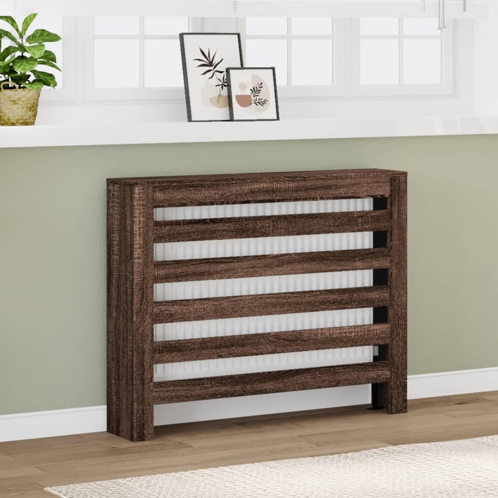 Genérico Cubierta de radiador Madera ingeniería marrón Roble 104x20x82cm,Accesorios para electrodomésticos,Accesorios para radiadores de calefacción,852696