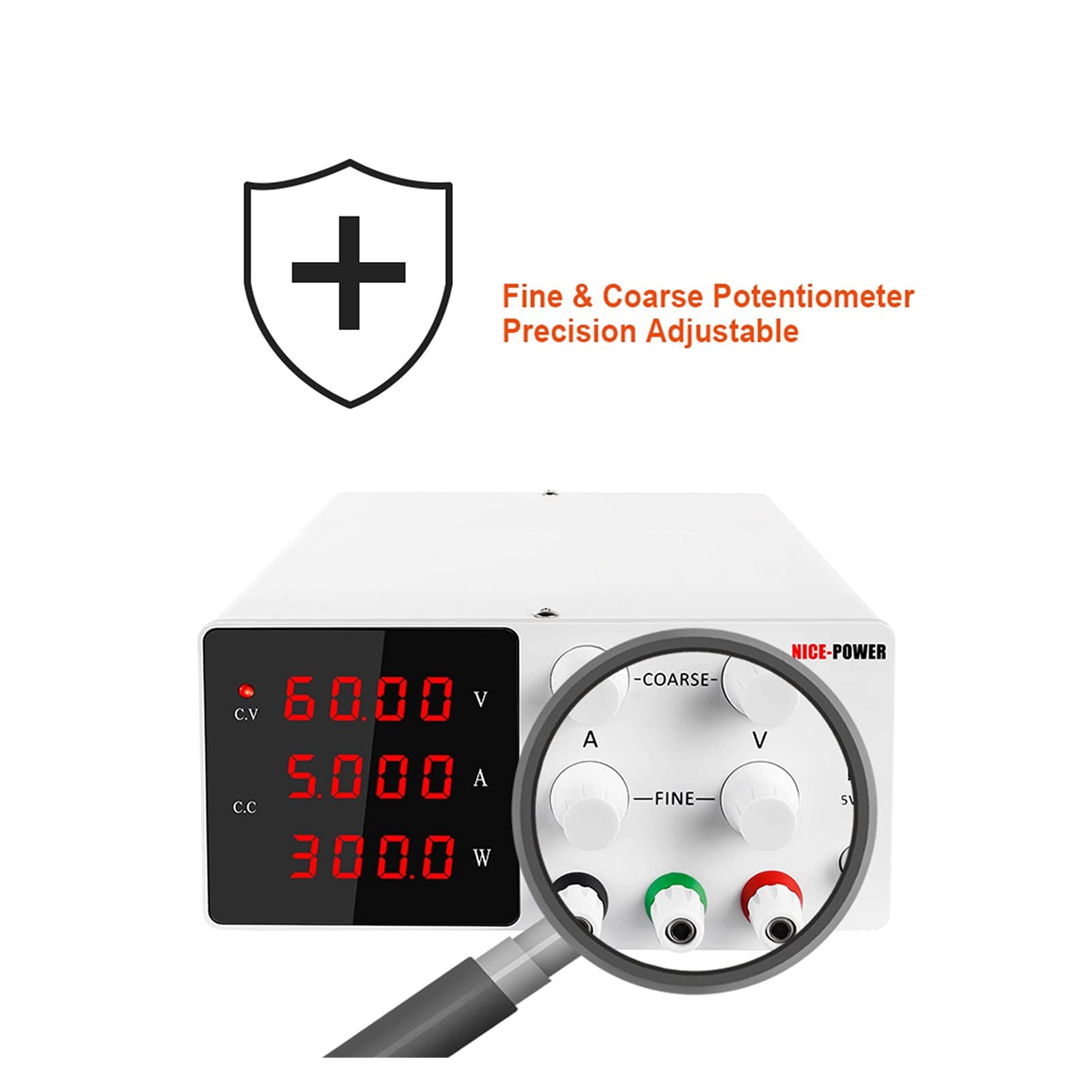 Fuente de Alimentación 6 0V 5A 10A DC Fuente de alimentación Laboratorio ajustable energía digital 3 0v 10a 20a for la reparación del teléfono + protección cortocircuito(60V 5A)