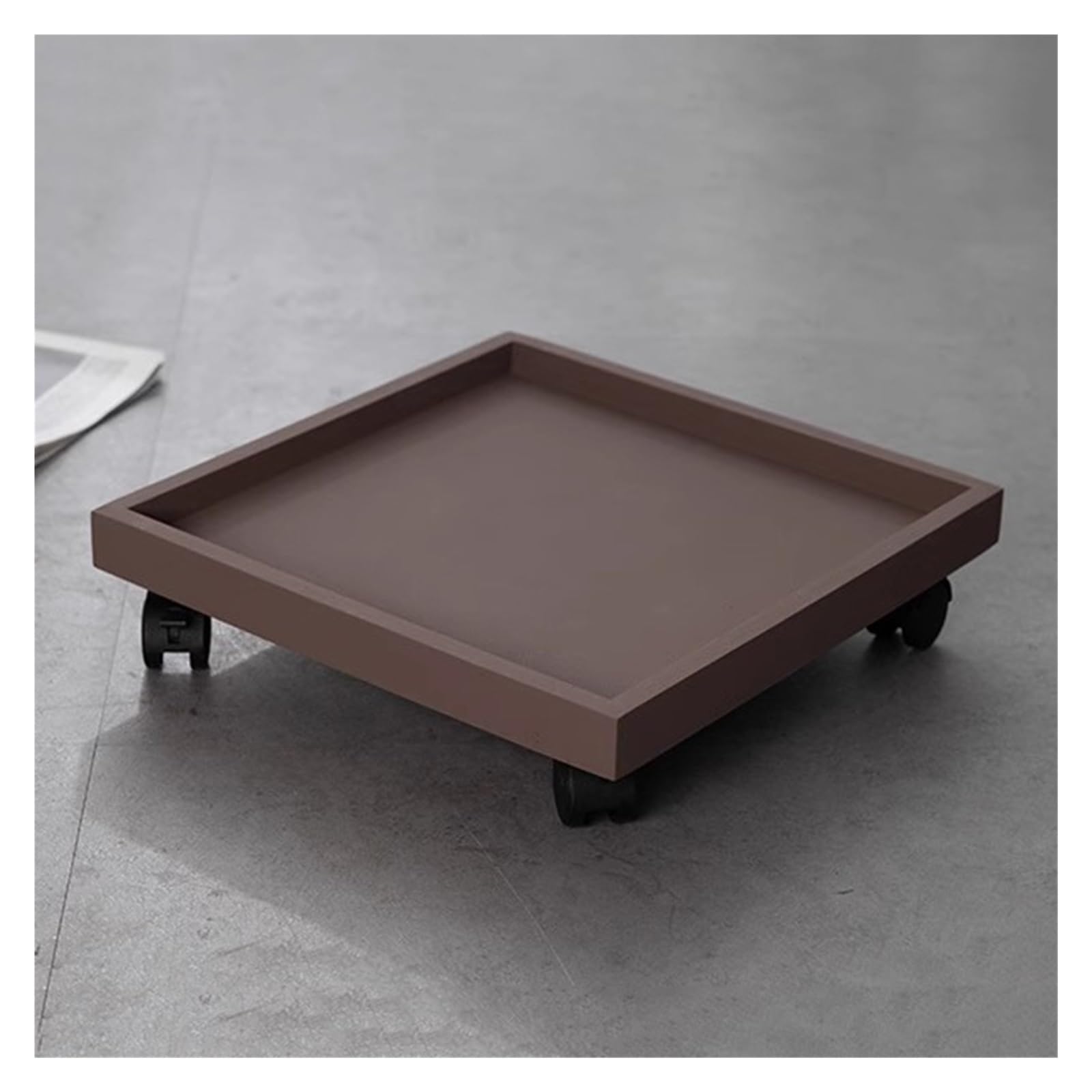 DFGHNBVC Plant Stand Caddy With Wheels For Indoor Outdoor Plants 38Cm/44Cm Brown Plant Saucer Tray Flower Pot Stand Movable Rolling Planter Stand On Wheels Indoor Plant Mover,Brown-36Cm