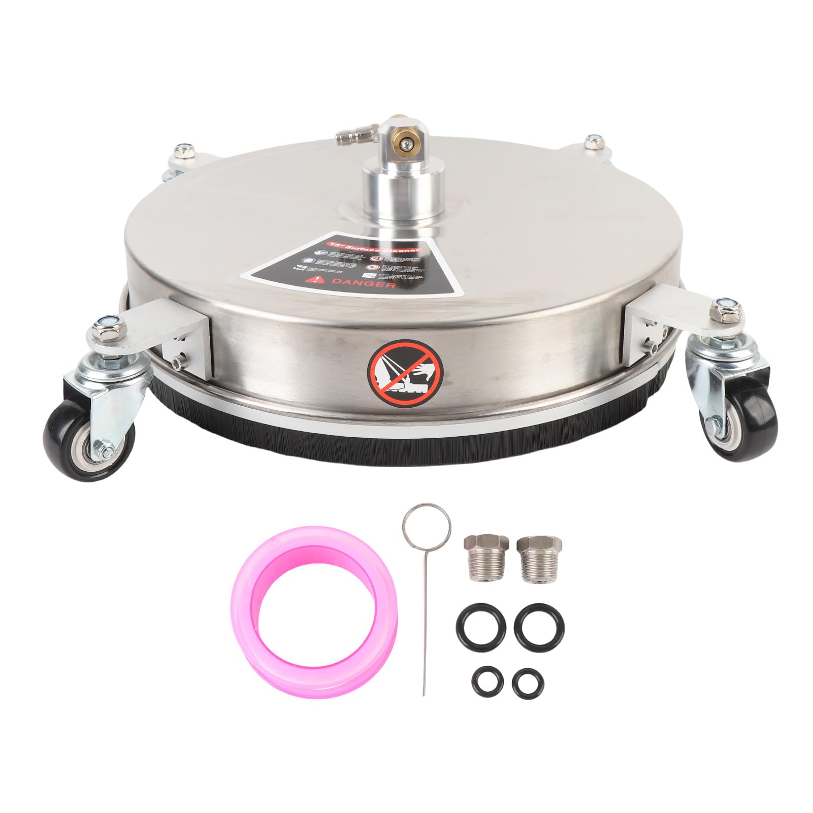 Walfront Limpiador de Superficies para Hidrolavadora, Accesorio de Limpieza a Presión 4000 PSI 15 Pulgadas 4 Ruedas for Patios, Terrazas y Entradas