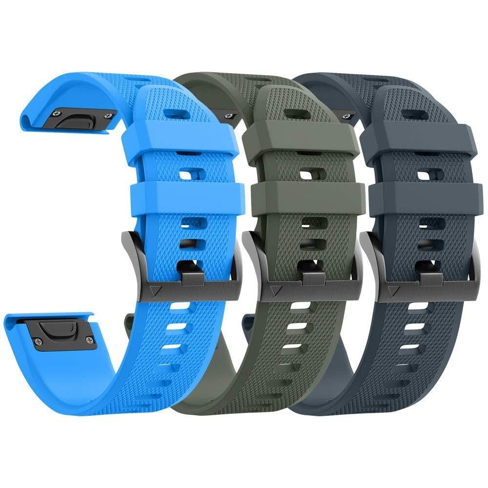 XMKT 3 szt. do paska zegarka Garmin Fenix ​​5/paska zegarka Fenix ​​6/paska Fenix ​​7 22 mm miękkie silikonowe paski kompatybilne z paskami zegarka Garmin S62/paskiem Fenix ​​5 PLUS