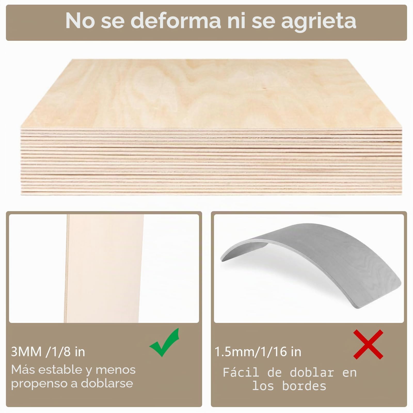 10 placas de madera contrachapada A3, 5 mm, contrachapado de álamo, para manualidades, carpintería, pirograbado, modelismo y regalos