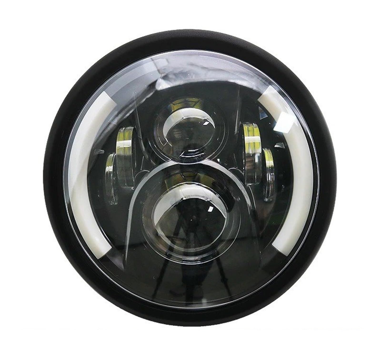 Optique Moto LED Universel 7.5 Pouces Blanc/Ambre Pièces Lampe Frontale Motos Phare LED Phare Avant