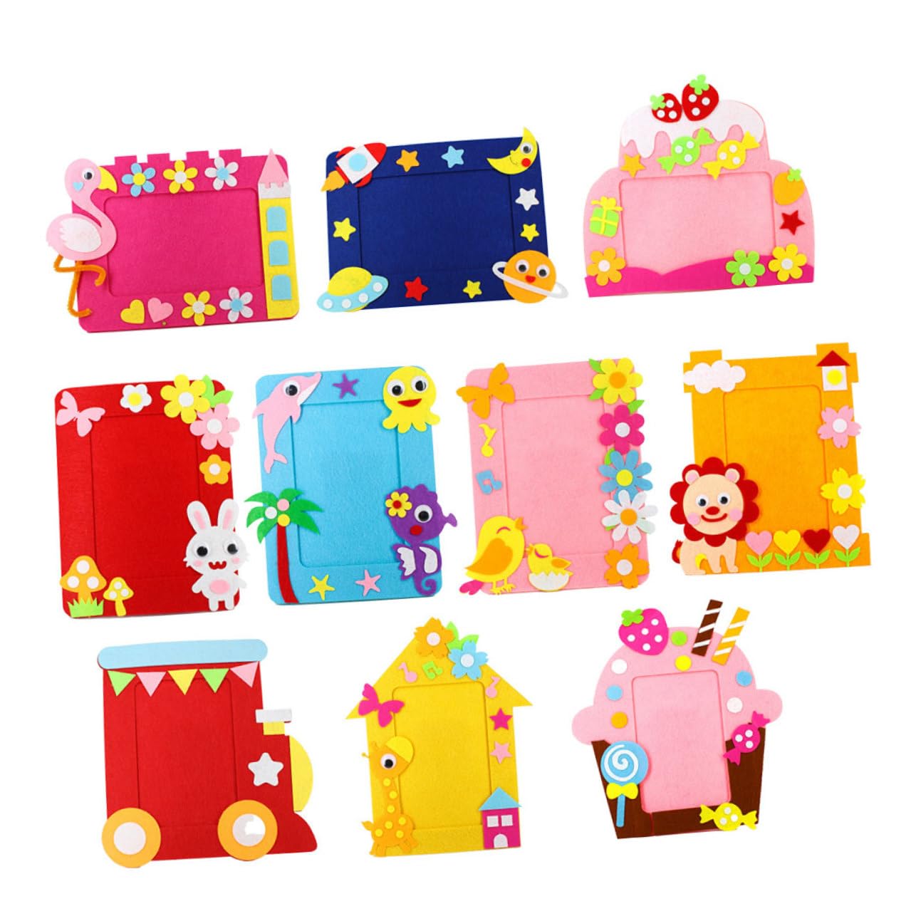 Homoyoyo DIY Photo 10pcs Nonwovens Albums Craft Stickers for Boys and Girls Preschool Projects