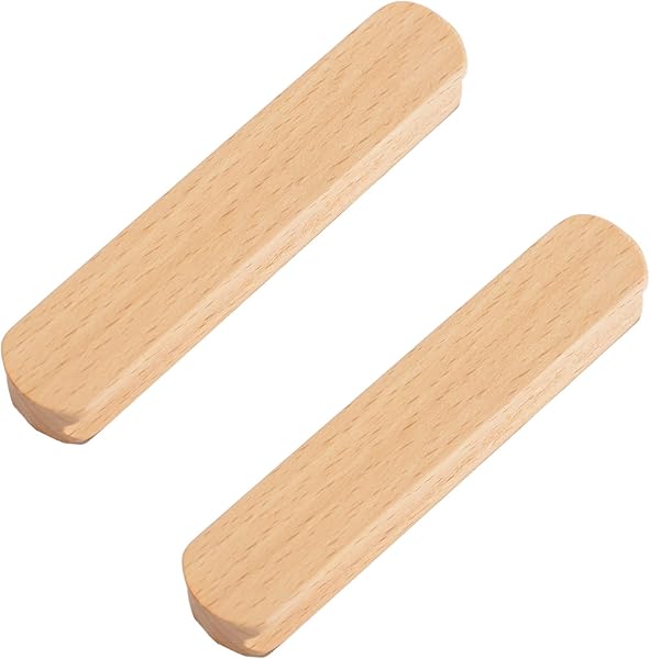 MOROBOR tiradores adhesivos de madera, 2 piezas