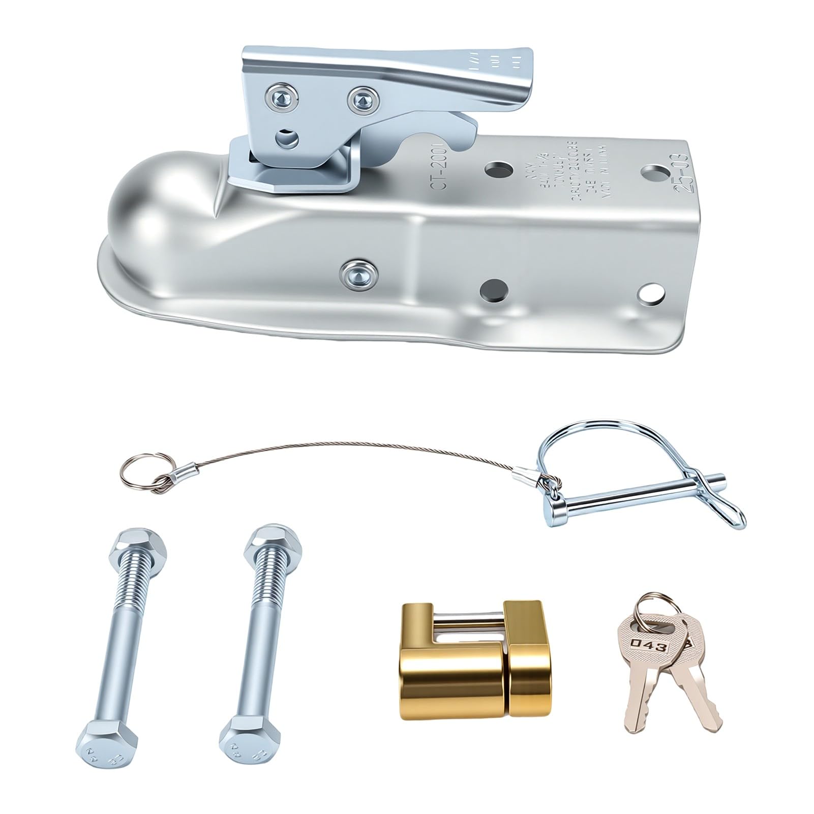 Cocoarm Attelage de Remorque, Coupleur de Flèche 907 Kg, Acier Zingué
