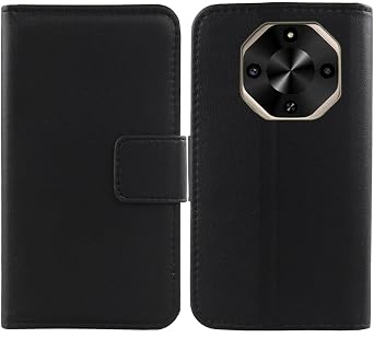 Genuine Leather Case for BLU G75 6.88" Wallet Premium Flip Protection Cover Skin Pouch with Card Slot Black