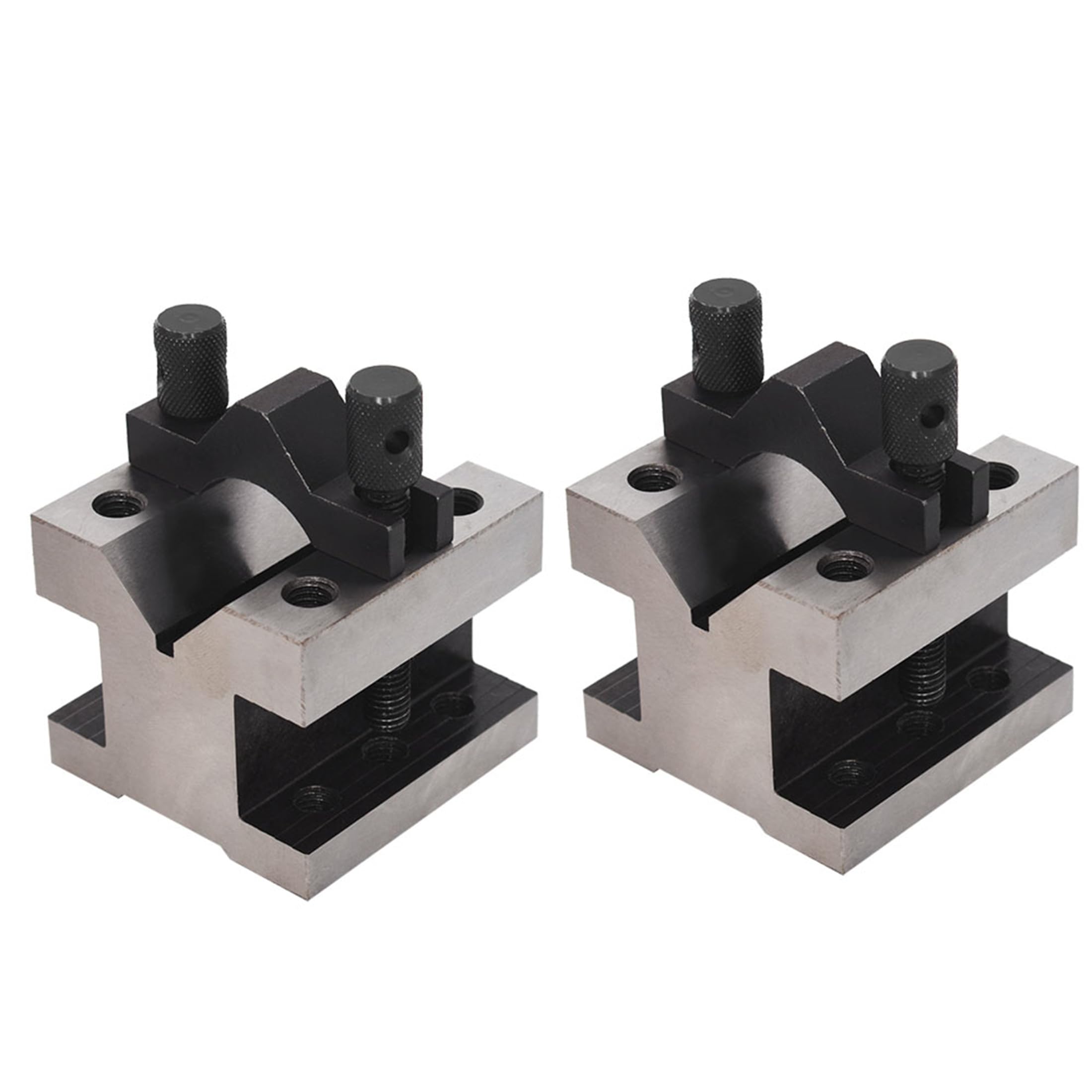 Thomletha 2-3/8 x 2-3/8 x 2 V Block with Clamp Set Hardened Steel 90 Degree with Wooden Case