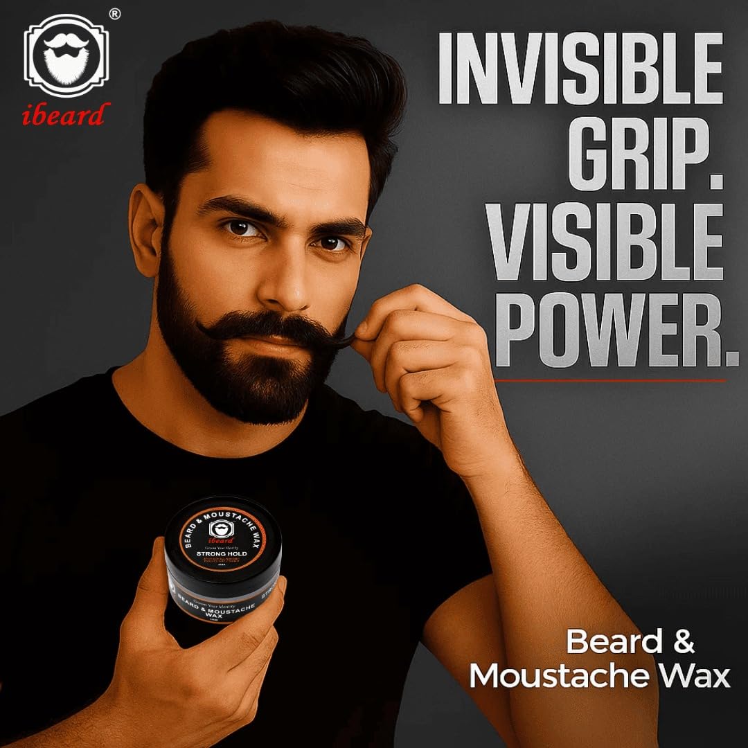 ibeard Beard & Moustache Wax For Men|Beard & Mustache Styling|Long Lasting Strong Hold|Non-Sticky (Pack Of 1, 50Gm) 3
