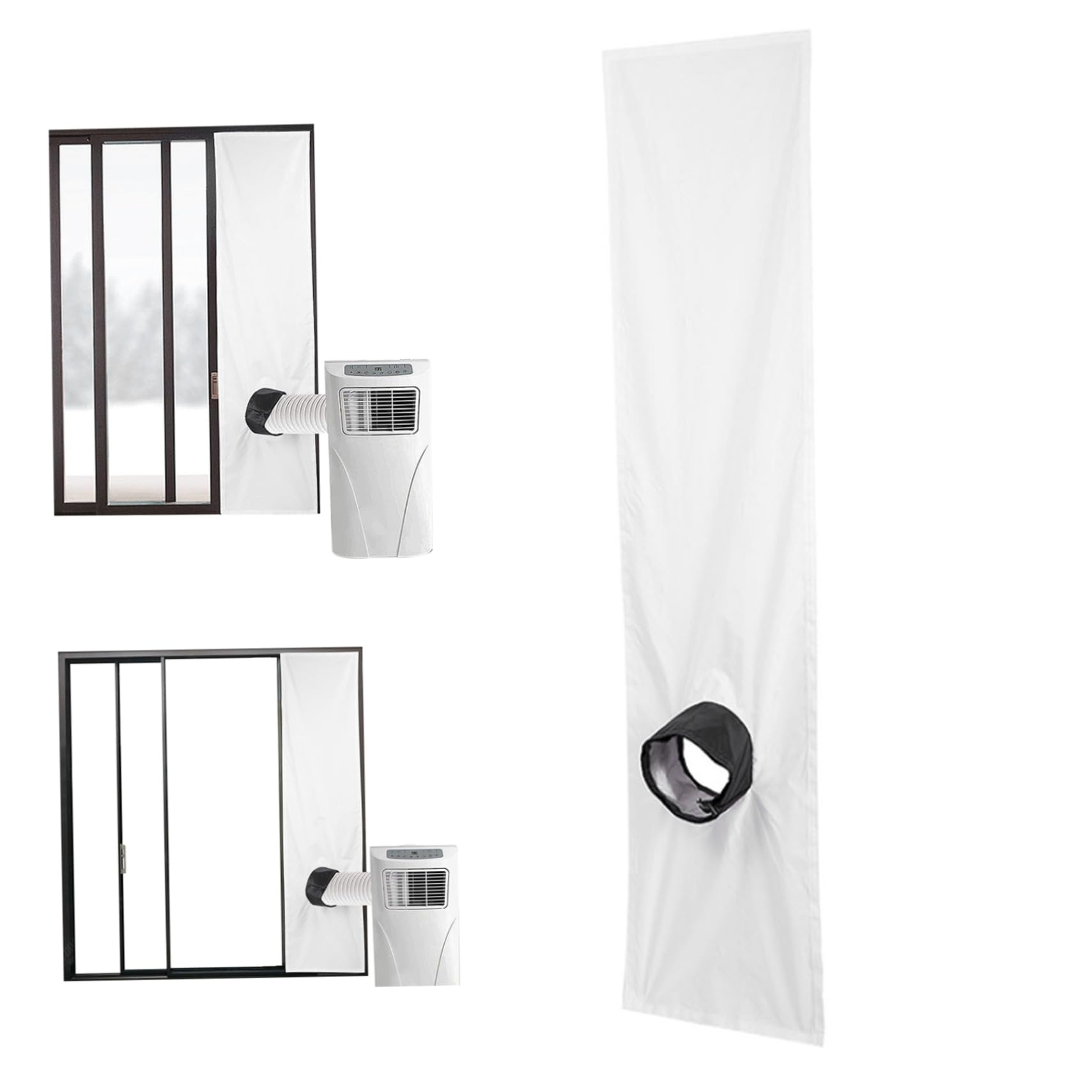 Portable Air Conditioner Window Seal 200cm Adjustable Waterproof Fastening Tape Universal Mobile Air-conditioning Window Kit , 200cm