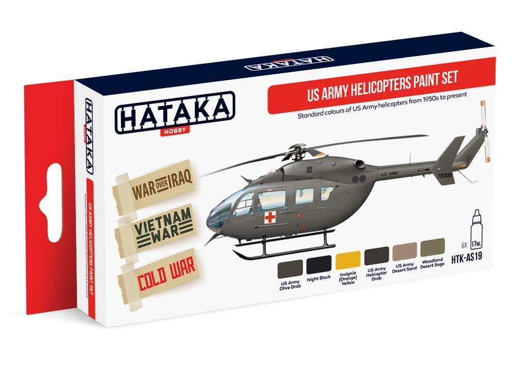 Hataka HTKAS19 6 x 17ml - Acrylic Paint Set - US Army Helicopters