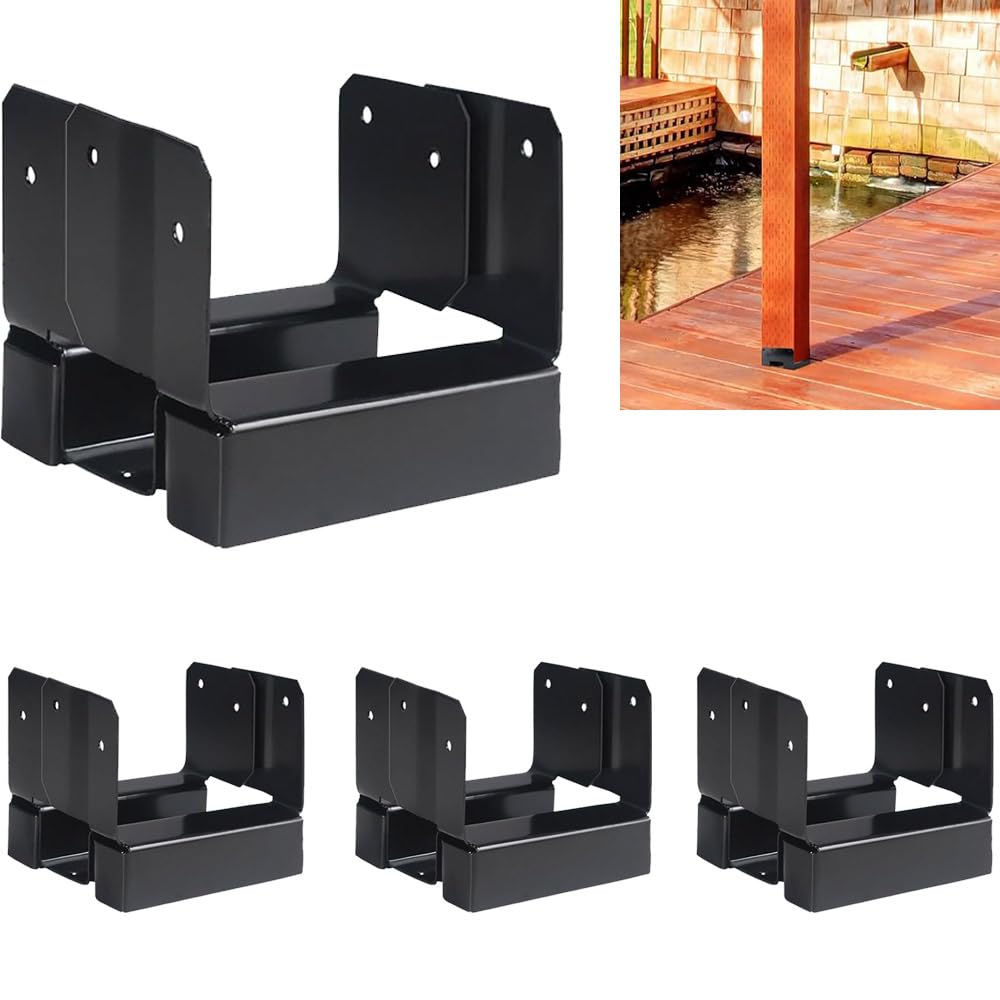 Niciksty 4×4 Post Base for Concrete, 4PCS Post Anchor for 3.5"x3.7" Posts