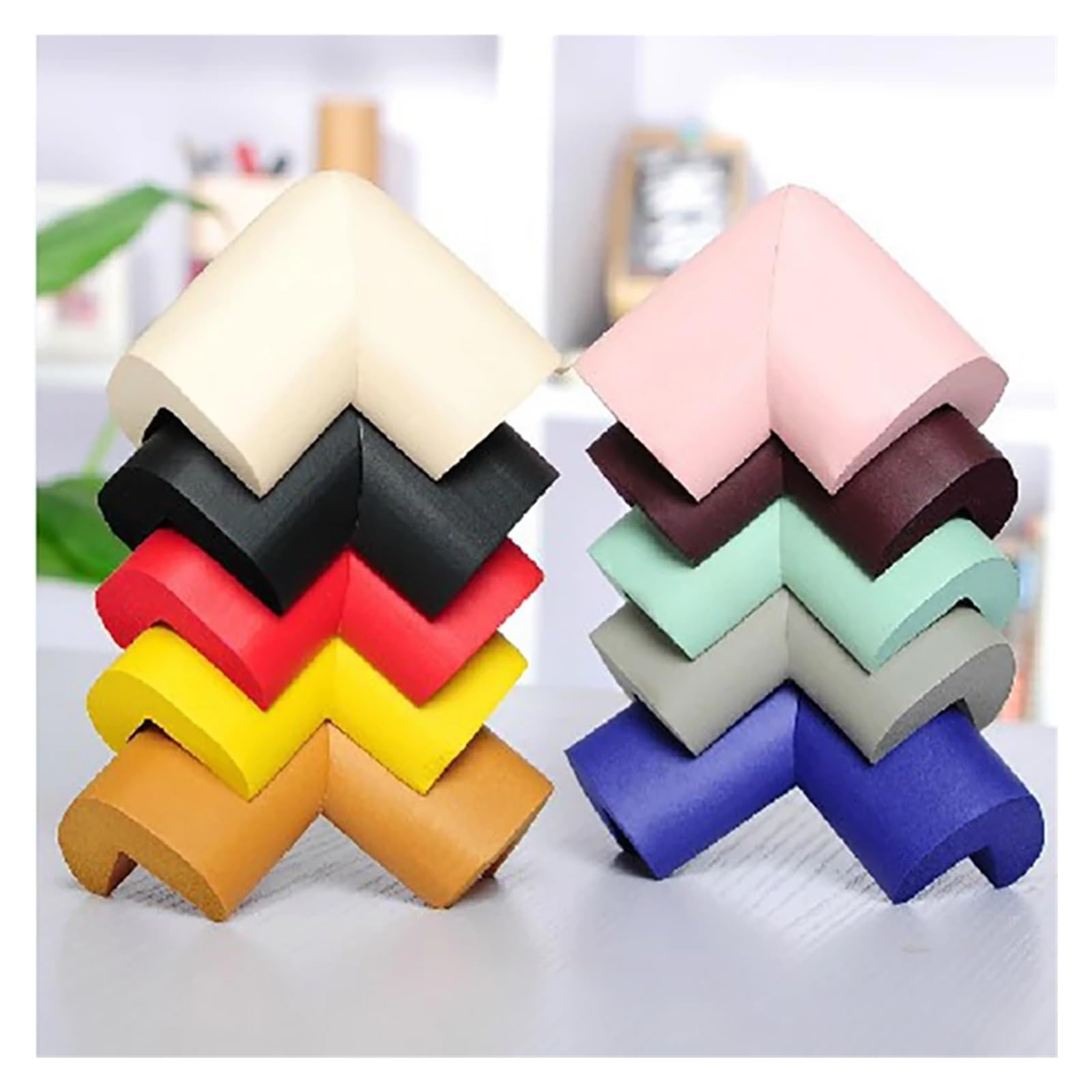 MRKU Protectores de Esquinas para mesas, Seguridad, Juego de 8 Piezas, 55 x 55 mm, Protectores de Escritorio Suaves.