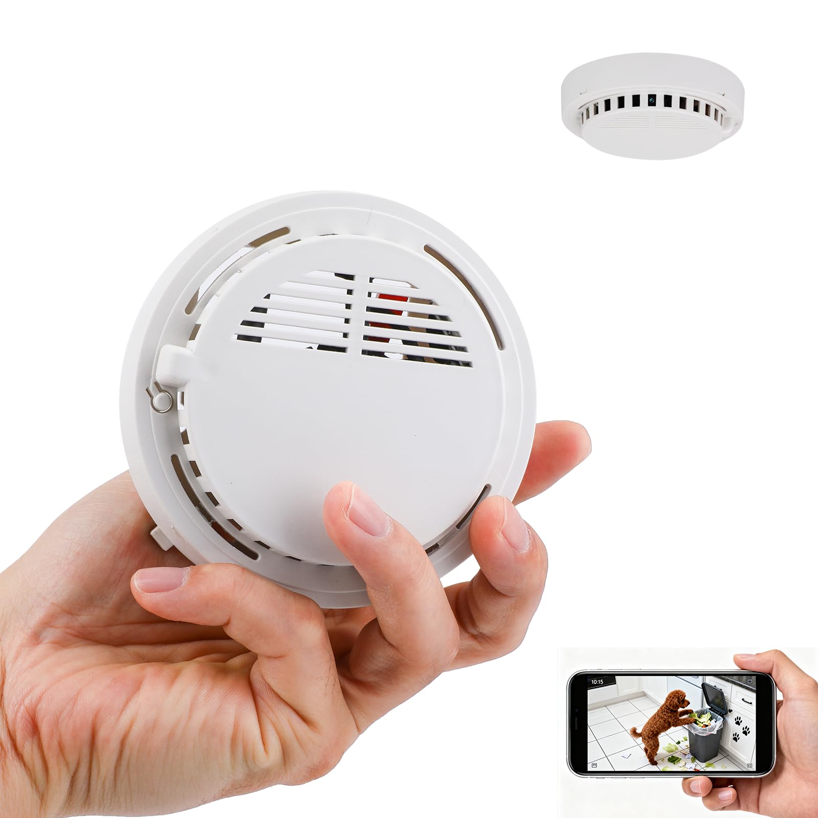 LIZVIE Hidden Camera Smoke Detector Manual DIY Design 5000mAh Ceiling-Mounted 1080P HD Night Vision Motion Detection APP Remote
