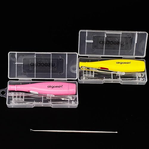 Miniatura 4 de airgoesin Mejorado 2 juegos Lighted tonsil piedra quitar herramienta, con caja + 1 acero inoxidable tonsil tonsillolith Pick limpia Oral