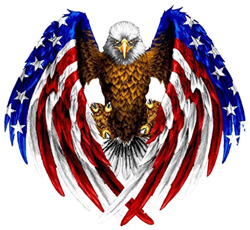 Bald Eagle American Flag Eagle Wings Decal ( 2 Pack ) is 5.5