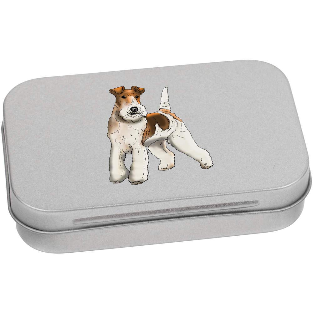 Azeeda 95mm 'Fox Terrier' Metal Hinged Tin/Storage Box (TT00140654)