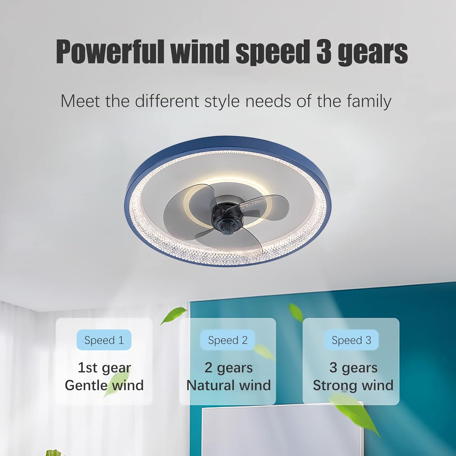 YUEGOO Ceiling Fans with Lamps,Ceiling Fans with Lights and Remote for Bedrooms Ceiling Fans with Lights and Remote Ceiling Fan Lighting Fan Light Dimmable Ceiling Fan with Lighting Led Light/D