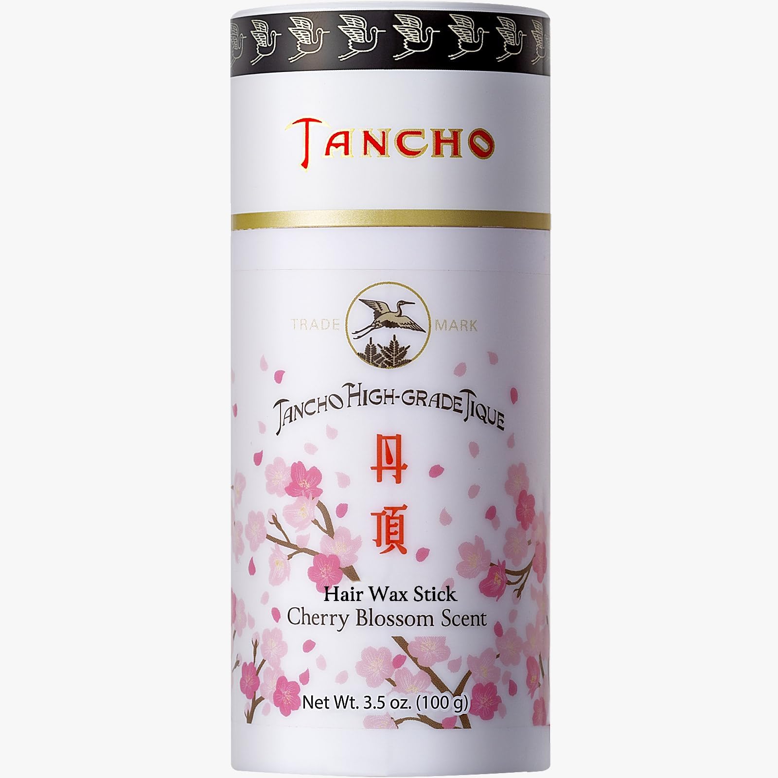 Tancho Hair Styling Wax Stick Japanese Cherry Blossom Scent 3.5 ounce (100 grams) All Hair Types, Special Edition High-Grade Plant-based Pomade Tique Mandom Japan