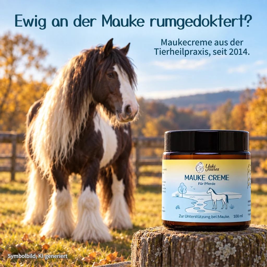 Maukecreme für Pferde – natürliche Hautpflege bei Mauke + Raspe an der Fessel | mit pflegenden Pflanzenölen | aus der Tierheilpraxis | 100 ml