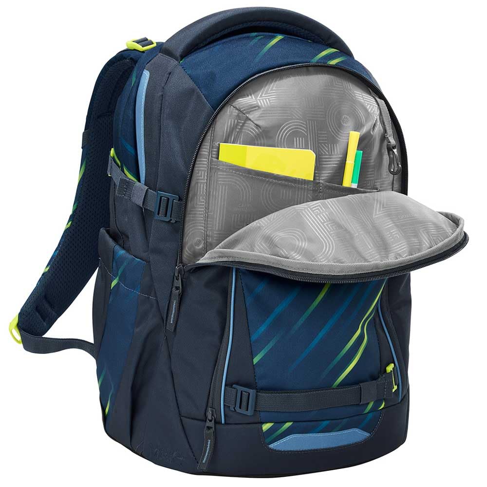coocazoo MATE Schulranzen-Set 3tlg für Mädchen und Jungen ab der 4. Klasse mit Rucksack. Schlamperetui und Sportbeutel (Fast Lime)