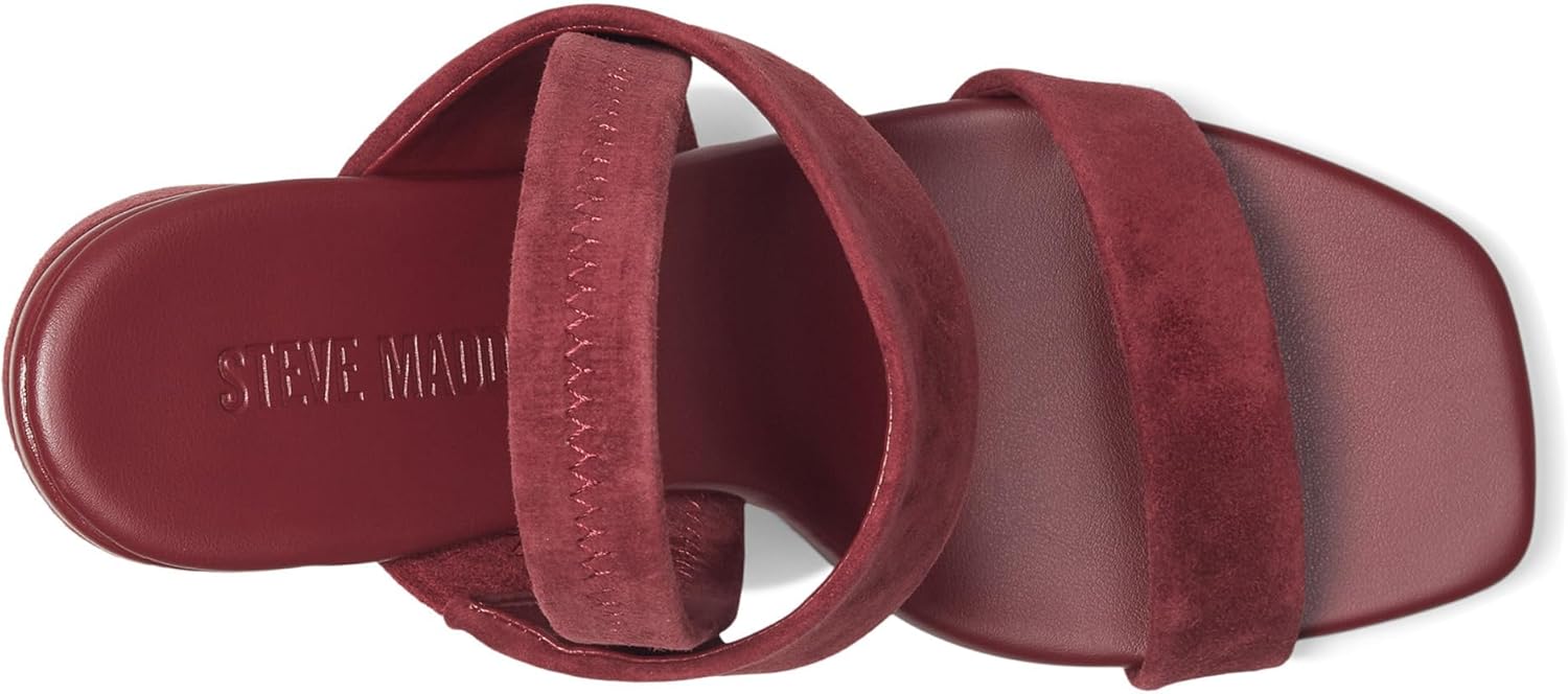 Steve Madden レディース マーベル ヒールサンダル, バーガンディスエード, 7.5