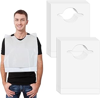 Nonley Disposable Bibs 30/50/100 Pack -Disposable Adults Bibs for Elderly Women and Senior Men Eating