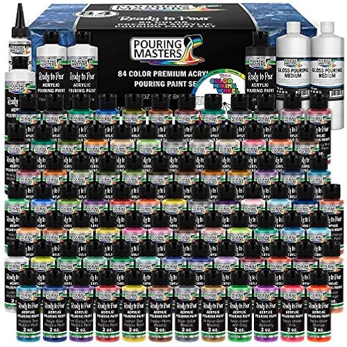 Pouring Masters 84 Color Metallic Ready to Pour Acrylic Pouring Paint Set