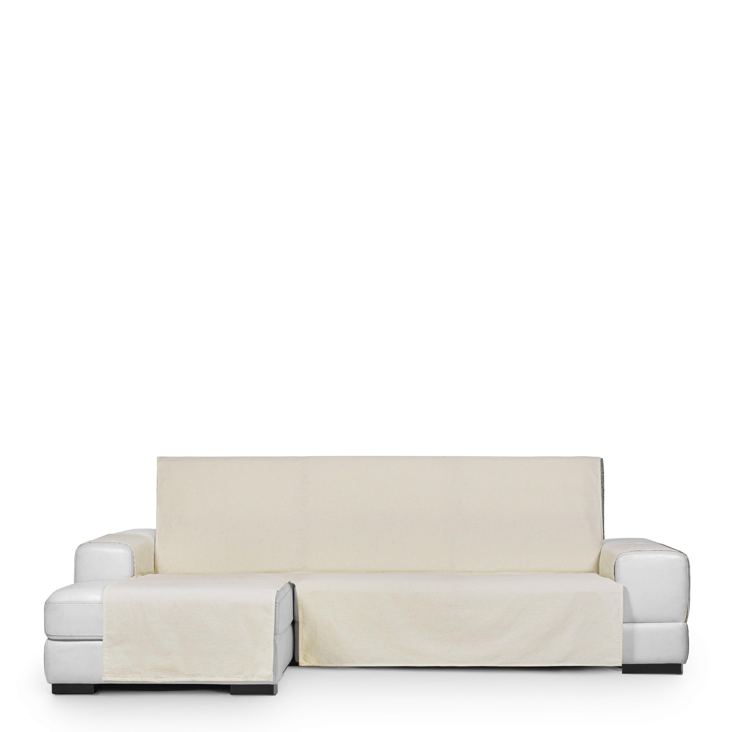 Eysa Genna Stain Resistant Sofa Cover for Chaise Longue Mini Left Side Ecru